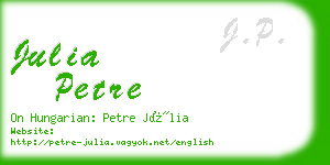 julia petre business card